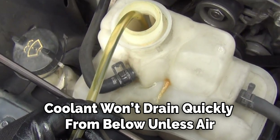 Coolant Won’t Drain Quickly
From Below Unless Air