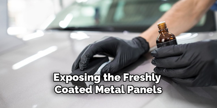 Exposing the Freshly
Coated Metal Panels