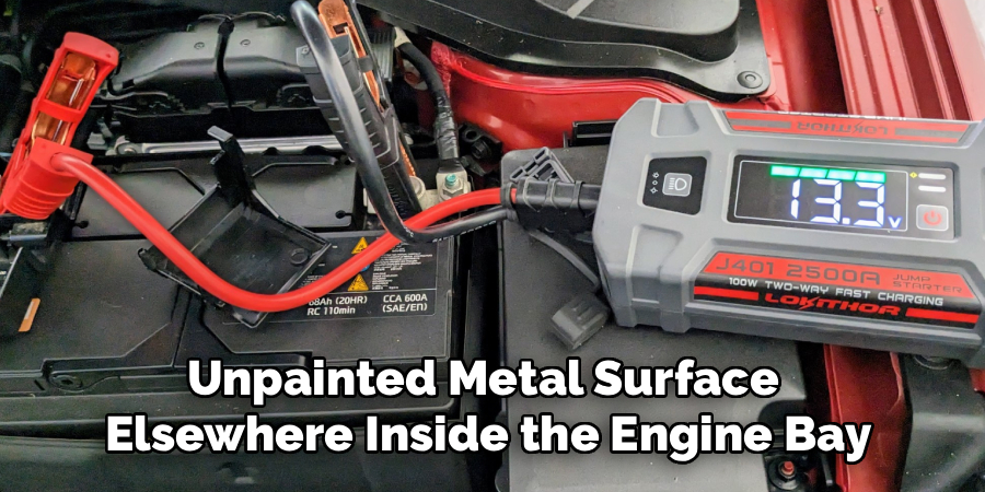 Unpainted Metal Surface 
Elsewhere Inside the Engine Bay
