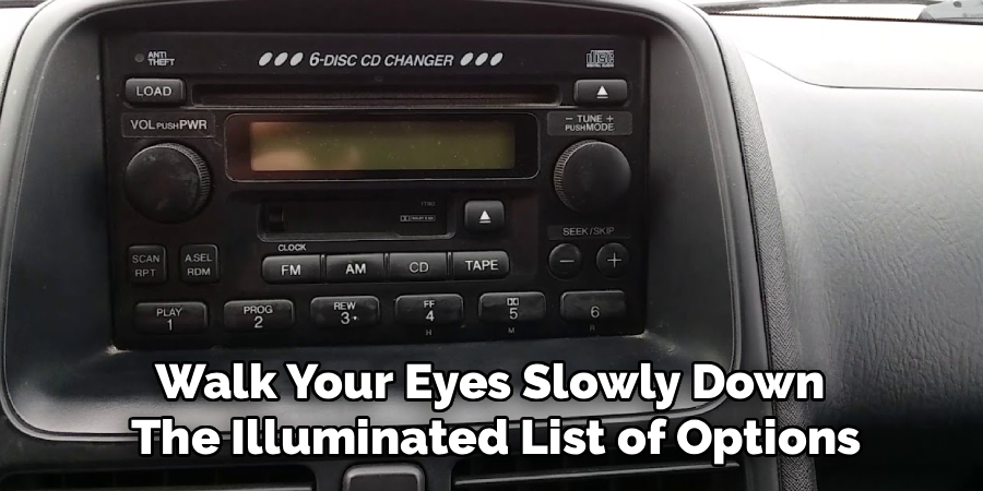 Walk Your Eyes Slowly Down 
The Illuminated List of Options